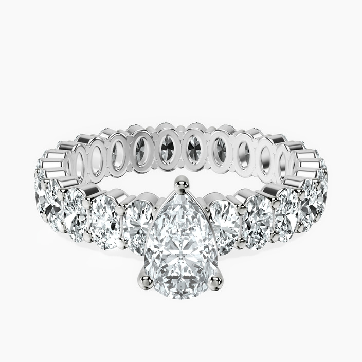 Platinum Celeste Side Oval Lab Diamond Eternity Ring front image