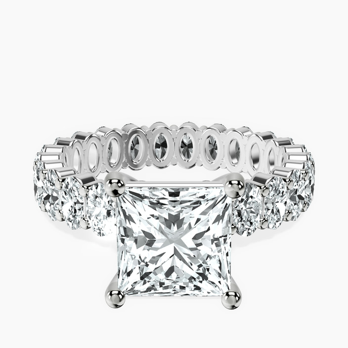 Platinum Celeste Side Oval Lab Diamond Eternity Ring front image