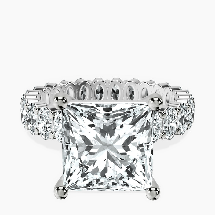 18kt White Gold Celeste Side Oval Lab Diamond Eternity Ring front image