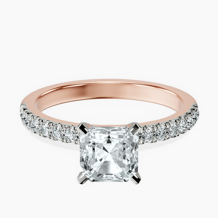 14kt Rose Gold Sara Tapered Eternity Lab Diamond Ring front image