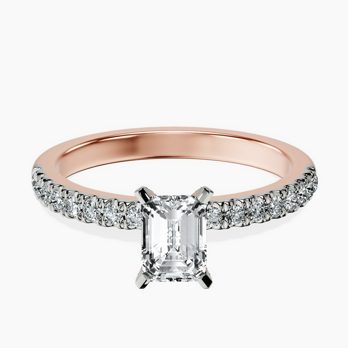 10kt Rose Gold Sara Tapered Eternity Lab Diamond Ring front image
