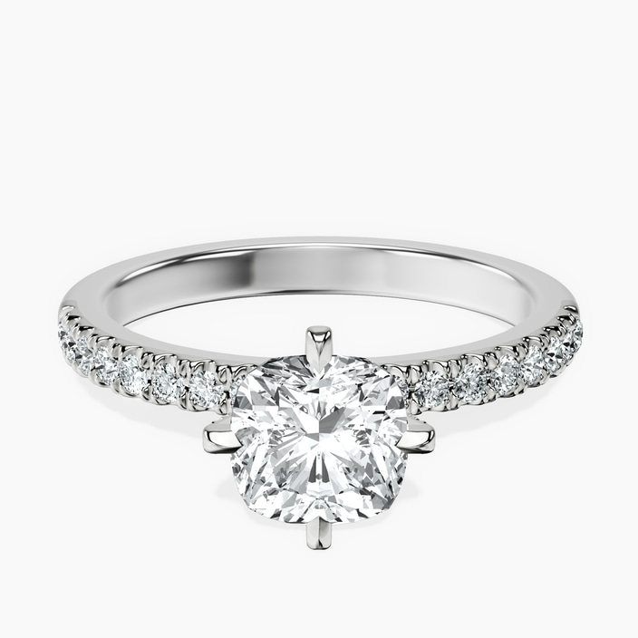 10kt White Gold Sara Tapered Eternity Lab Diamond Ring front image