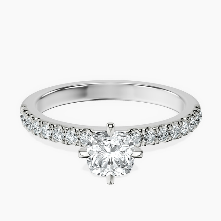 Platinum Sara Tapered Eternity Lab Diamond Ring front image