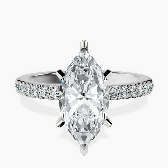 9ct White Gold Sara Tapered Eternity Lab Diamond Ring front image