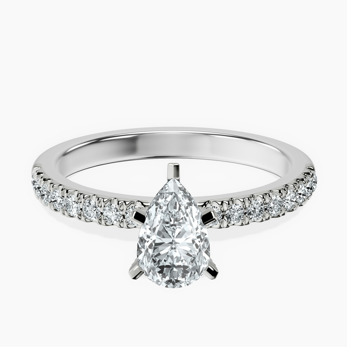 10kt White Gold Sara Tapered Eternity Lab Diamond Ring front image