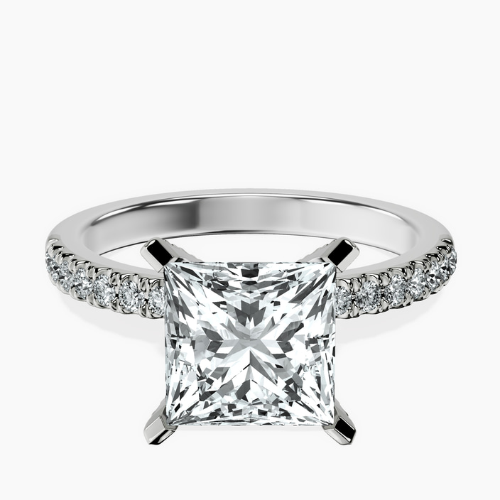 Platinum Sara Tapered Eternity Lab Diamond Ring front image