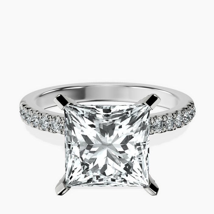 Platinum Sara Tapered Eternity Lab Diamond Ring front image