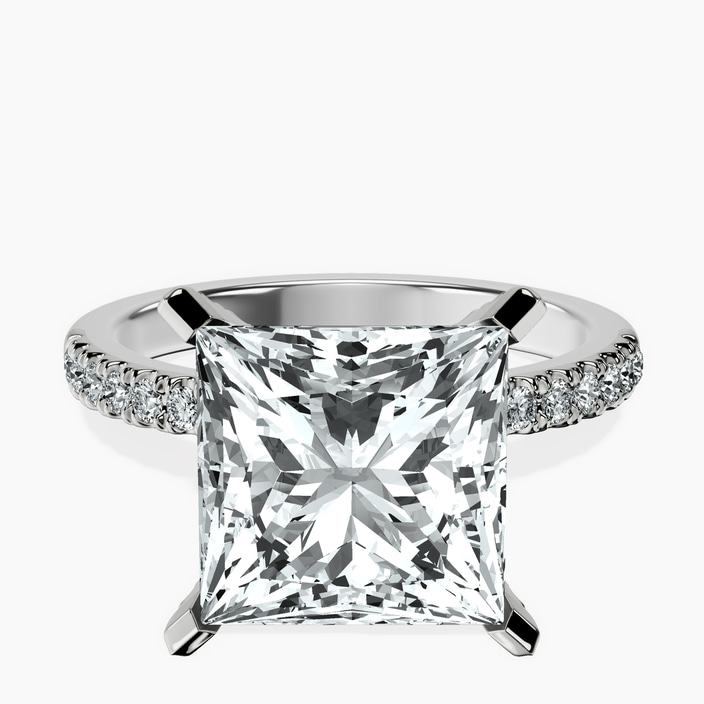 10kt White Gold Sara Tapered Eternity Lab Diamond Ring front image
