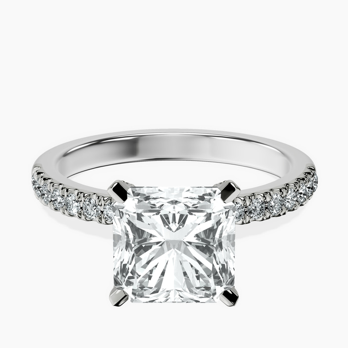 Platinum Sara Tapered Eternity Lab Diamond Ring front image