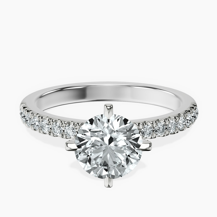 10kt White Gold Sara Tapered Eternity Lab Diamond Ring front image