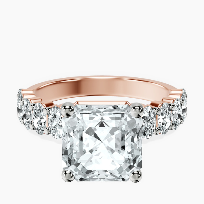 10kt Rose Gold Danica Side Oval Lab Diamond Eternity Ring front image