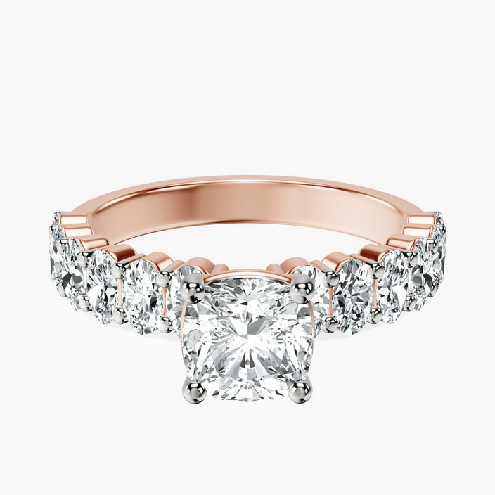 10kt Rose Gold Danica Side Oval Lab Diamond Eternity Ring front image
