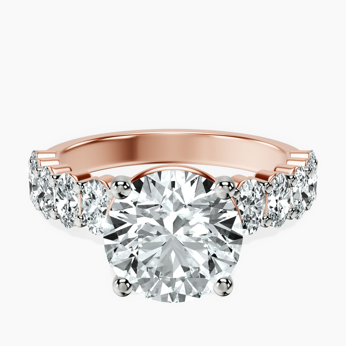 10kt Rose Gold Danica Side Oval Lab Diamond Eternity Ring front image