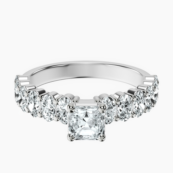 10kt White Gold Danica Side Oval Lab Diamond Eternity Ring front image