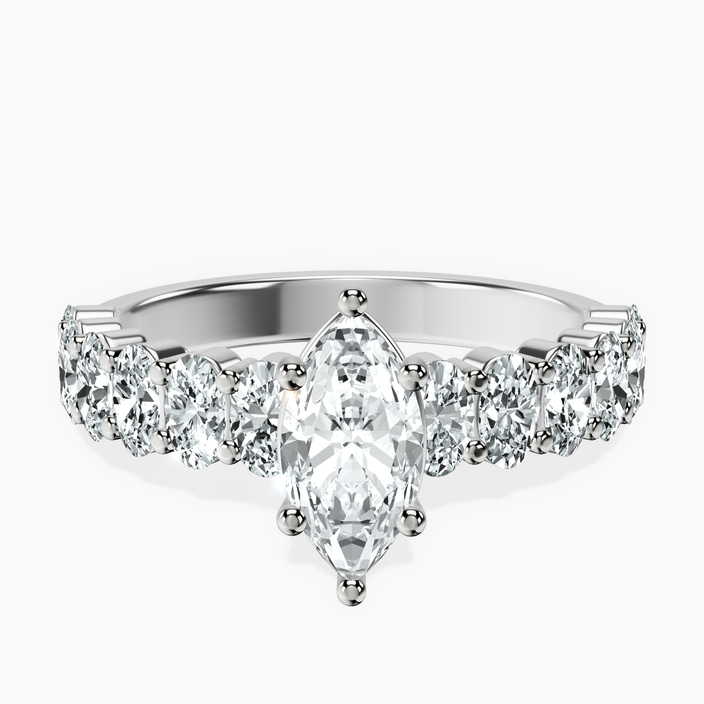 Platinum Danica Side Oval Lab Diamond Eternity Ring front image