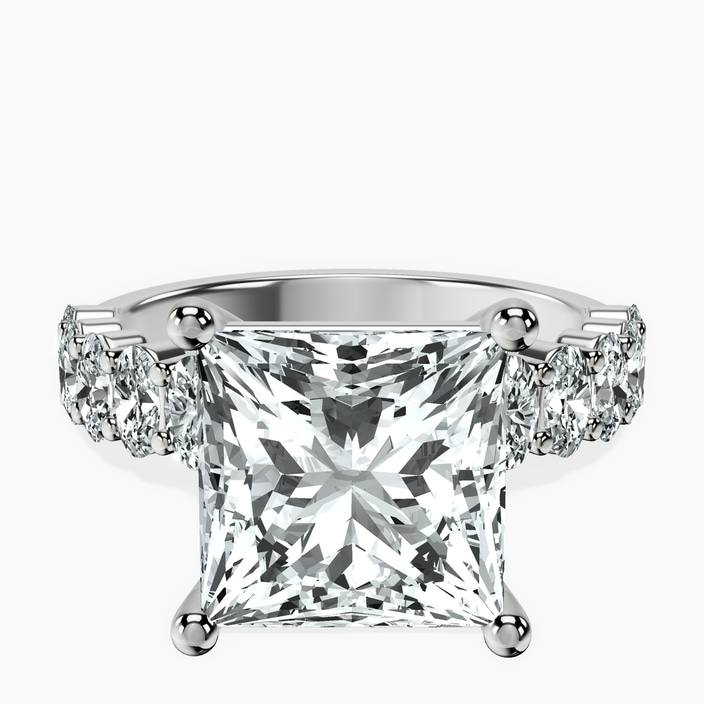 Platinum Danica Side Oval Lab Diamond Eternity Ring front image