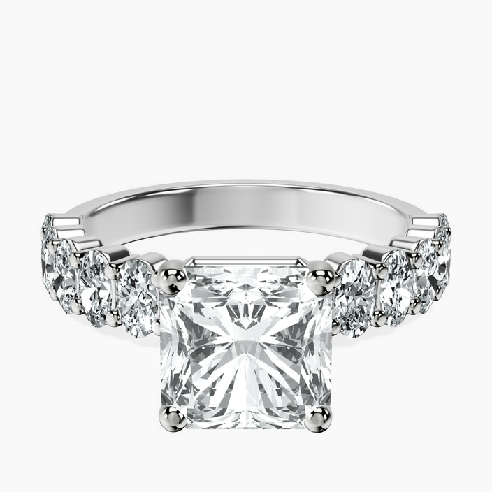 Platinum Danica Side Oval Lab Diamond Eternity Ring front image