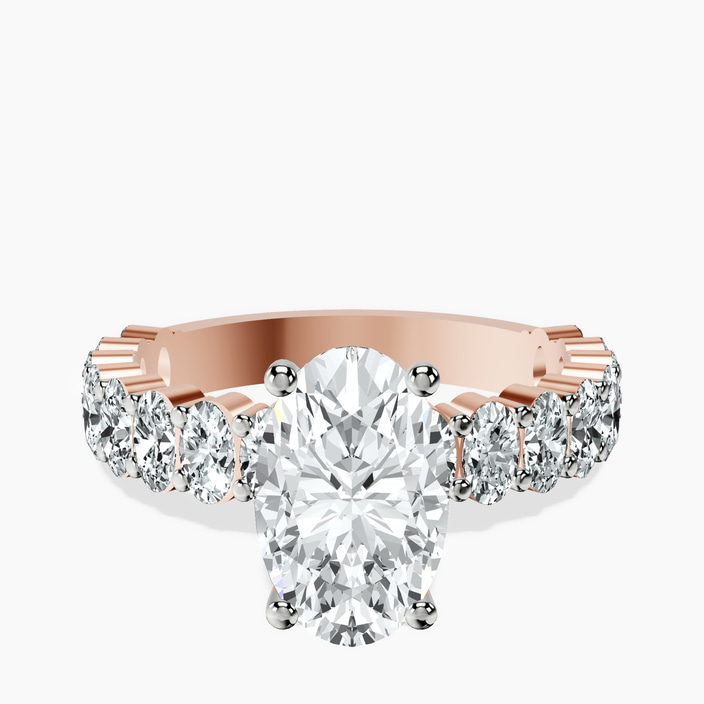 14ct Rose Gold Lillian Side Oval Lab Diamond Eternity Ring front image