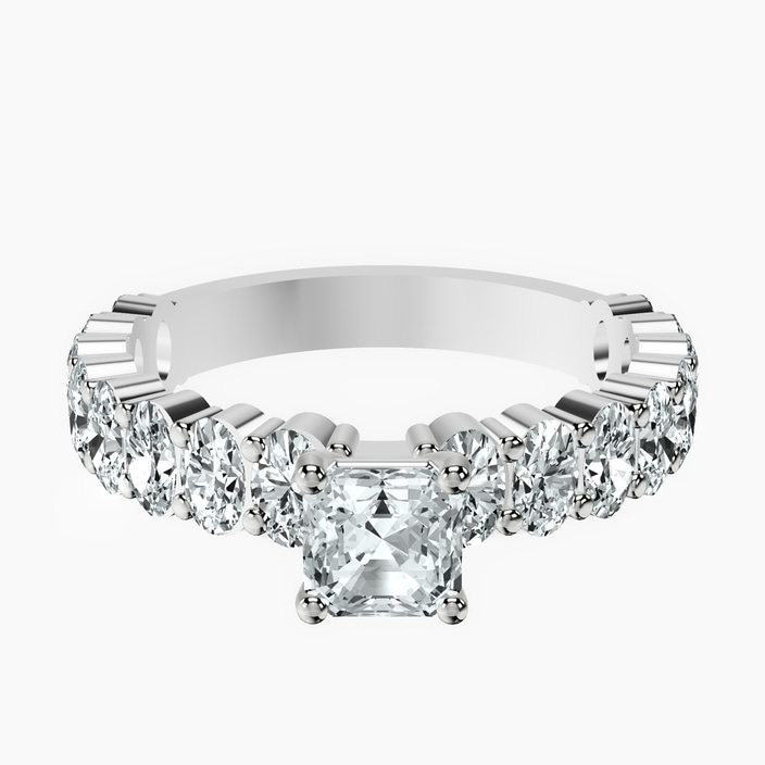 10kt White Gold Lillian Side Oval Lab Diamond Eternity Ring front image