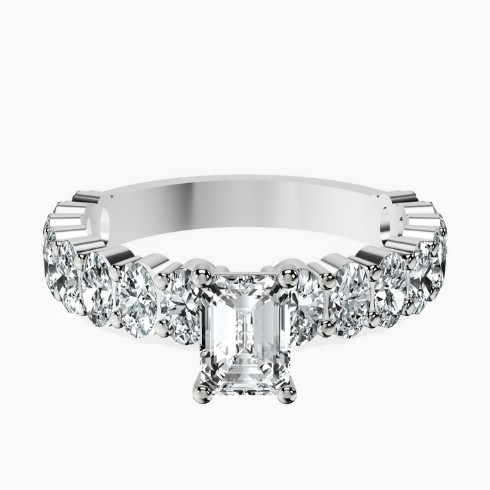 10kt White Gold Lillian Side Oval Lab Diamond Eternity Ring front image
