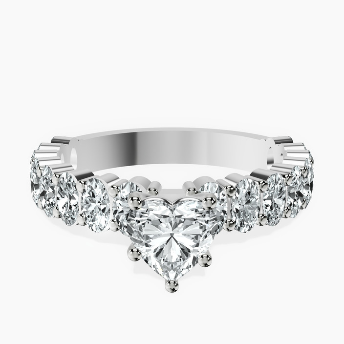 Platinum Lillian Side Oval Lab Diamond Eternity Ring front image