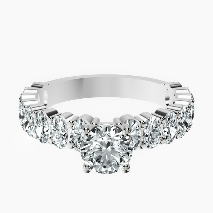 10kt White Gold Lillian Side Oval Lab Diamond Eternity Ring front image