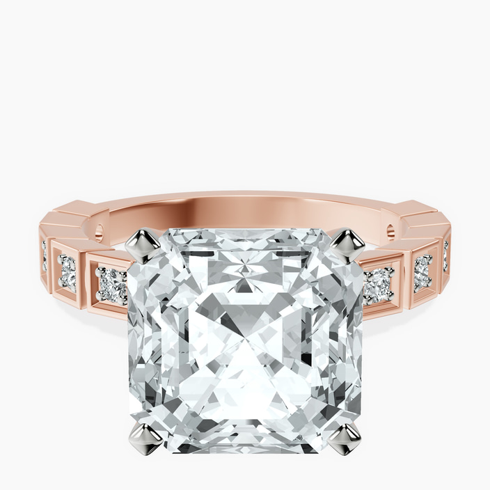 10kt Rose Gold Cheryl Side Stone Lab Diamond Ring front image