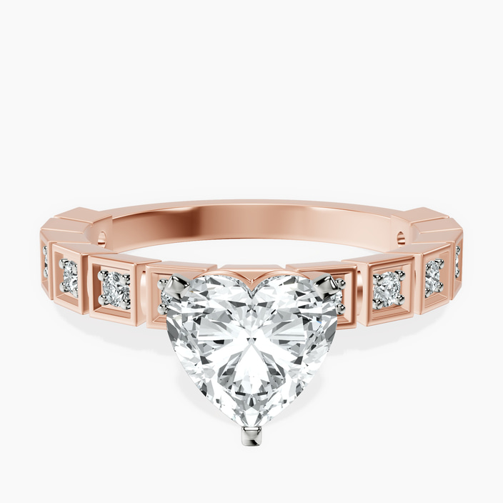 10kt Rose Gold Cheryl Side Stone Lab Diamond Ring front image