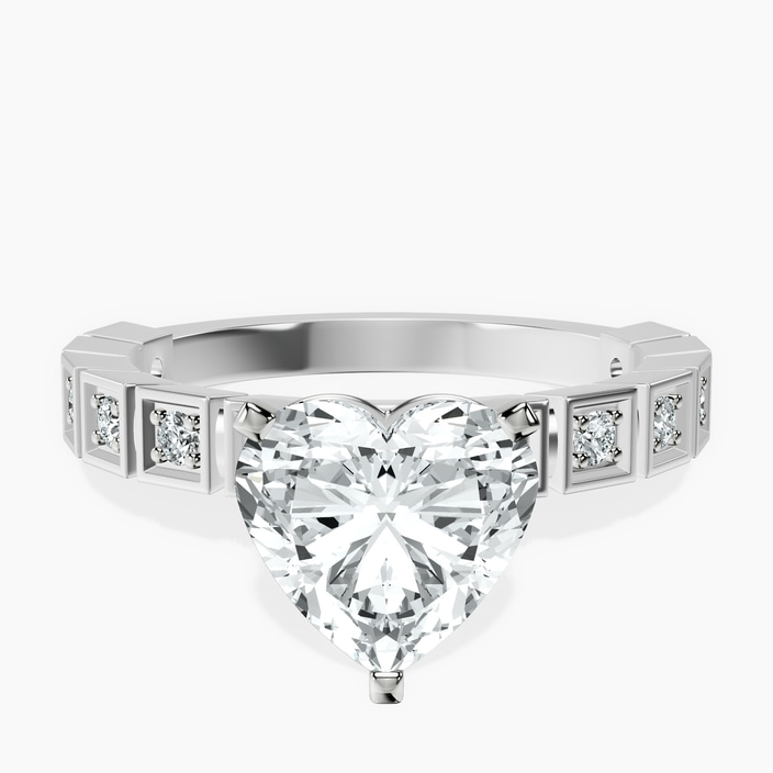 Platinum Cheryl Side Stone Lab Diamond Ring front image