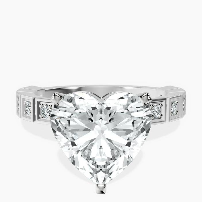 10kt White Gold Cheryl Side Stone Lab Diamond Ring front image