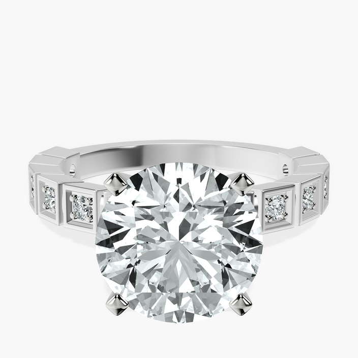 10kt White Gold Cheryl Side Stone Lab Diamond Ring front image