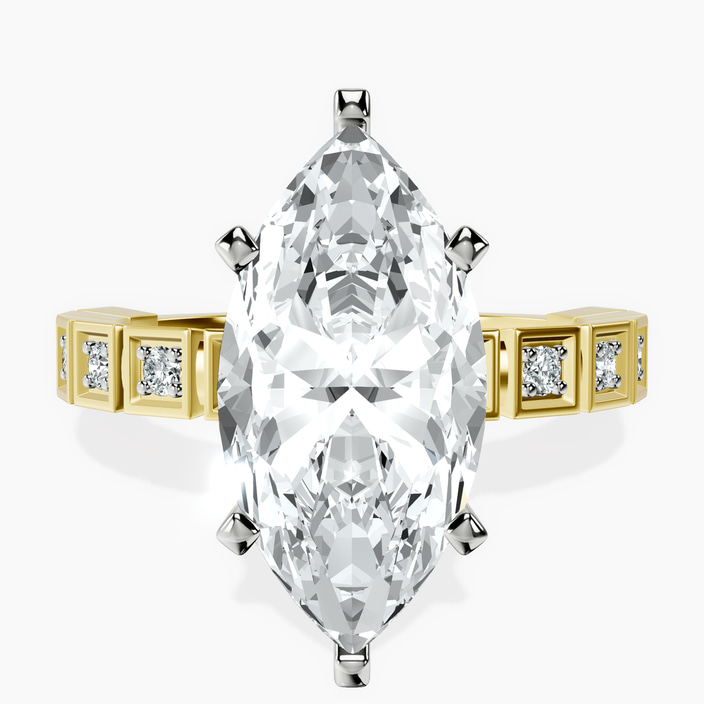 10kt Yellow Gold Cheryl Side Stone Lab Diamond Ring front image