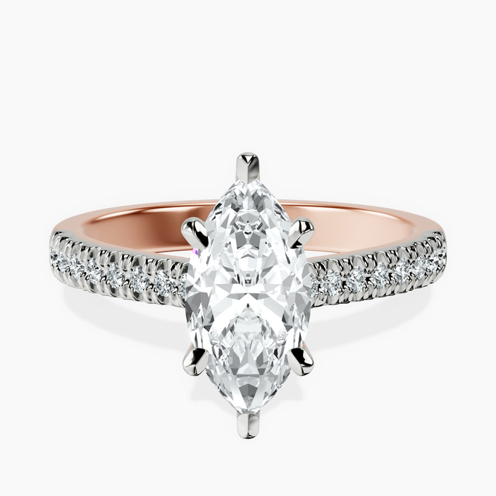 10kt Rose Gold Amy Tapered Eternity Lab Diamond Ring front image