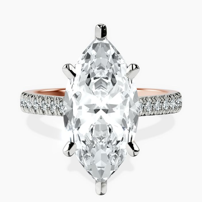 18kt Rose Gold Amy Tapered Eternity Lab Diamond Ring front image