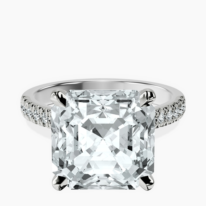 10kt White Gold Amy Tapered Eternity Lab Diamond Ring front image