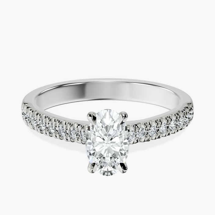 10kt White Gold Amy Tapered Eternity Lab Diamond Ring front image