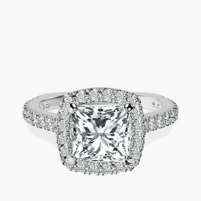 10kt White Gold Valerie Euro Shank Halo Lab Diamond Ring front image