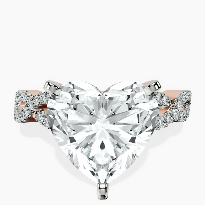 18kt Rose Gold Lorene Twisted Shank Lab Diamond Ring front image