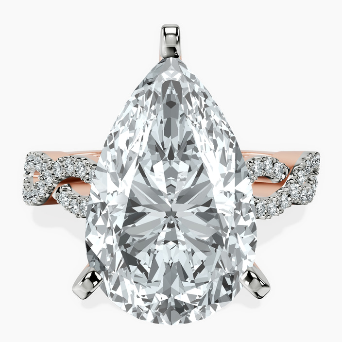 10kt Rose Gold Lorene Twisted Shank Lab Diamond Ring front image