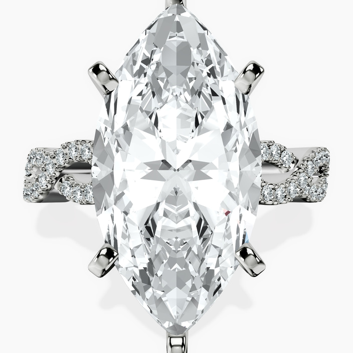 10kt White Gold Lorene Twisted Shank Lab Diamond Ring front image