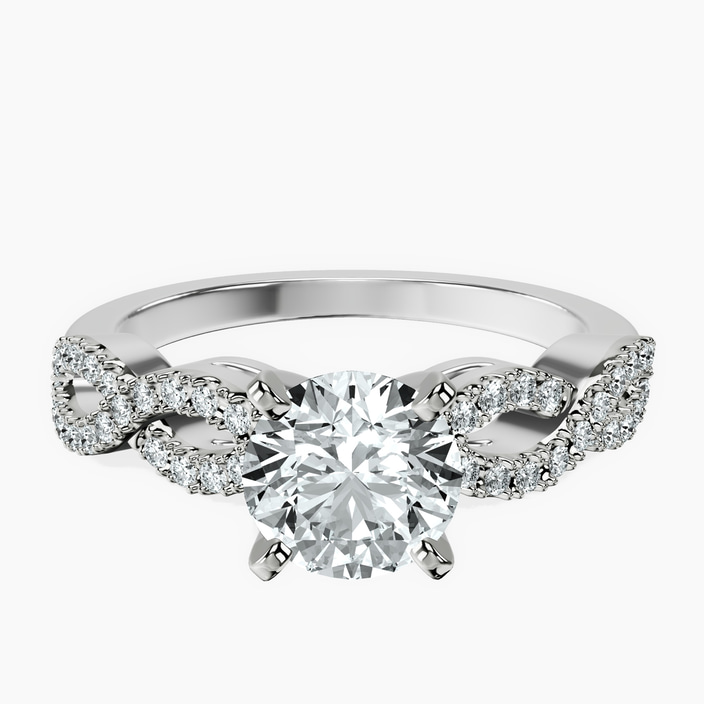 Platinum Lorene Twisted Shank Lab Diamond Ring front image