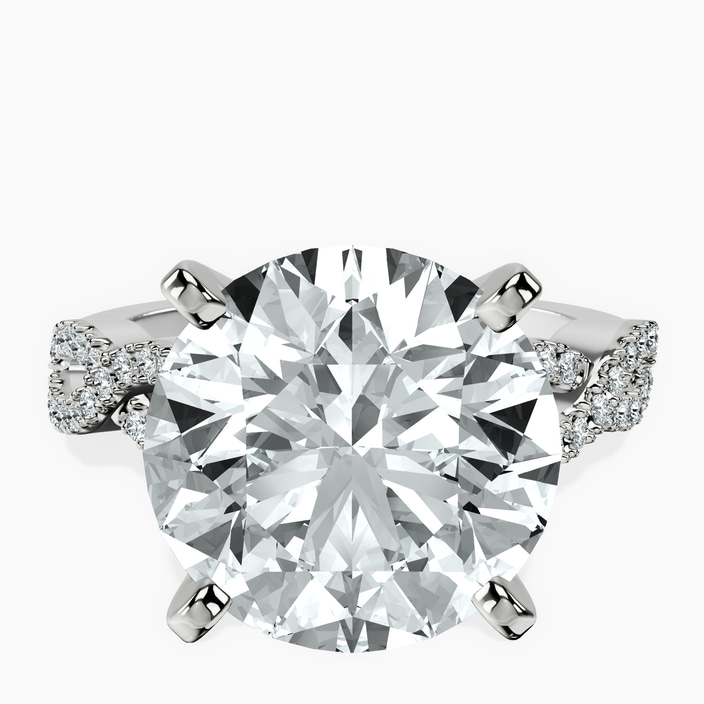 10kt White Gold Lorene Twisted Shank Lab Diamond Ring front image