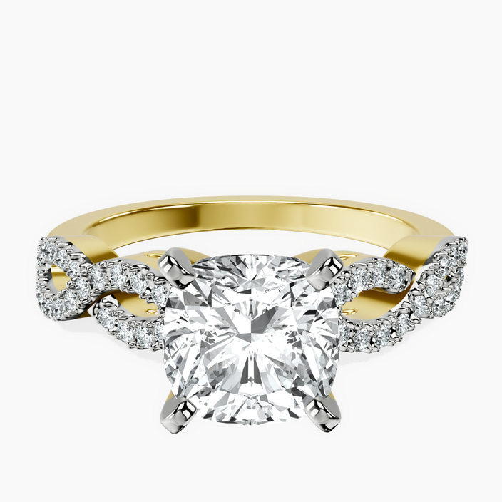 14kt Yellow Gold Lorene Twisted Shank Lab Diamond Ring front image