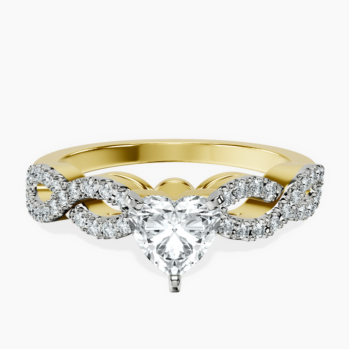 14kt Yellow Gold Lorene Twisted Shank Lab Diamond Ring front image