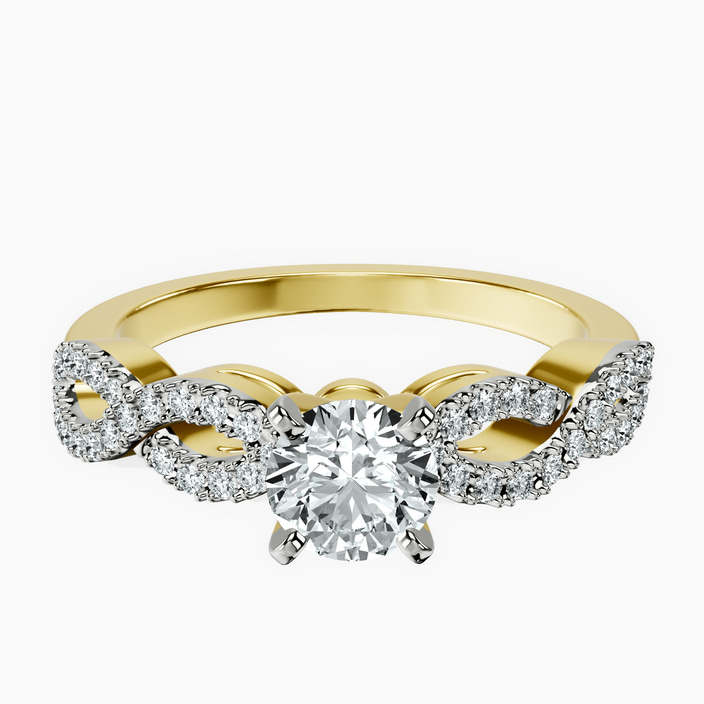 14kt Yellow Gold Lorene Twisted Shank Lab Diamond Ring front image