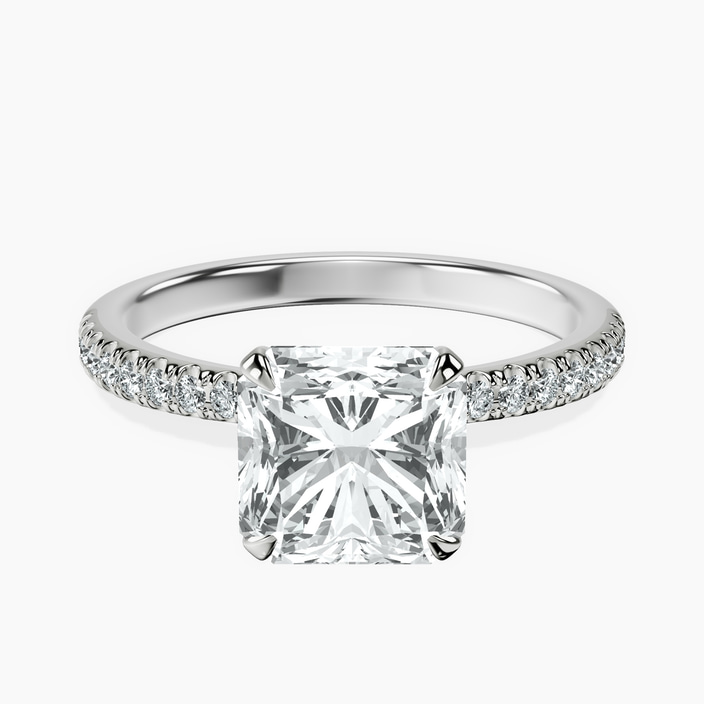 14ct White Gold Etienne Secret Halo Lab Diamond Ring front image