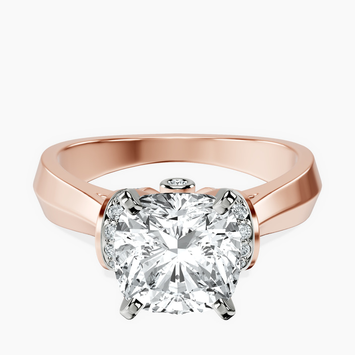 10kt Rose Gold Delanie Side Cuff Lab Diamond Ring front image