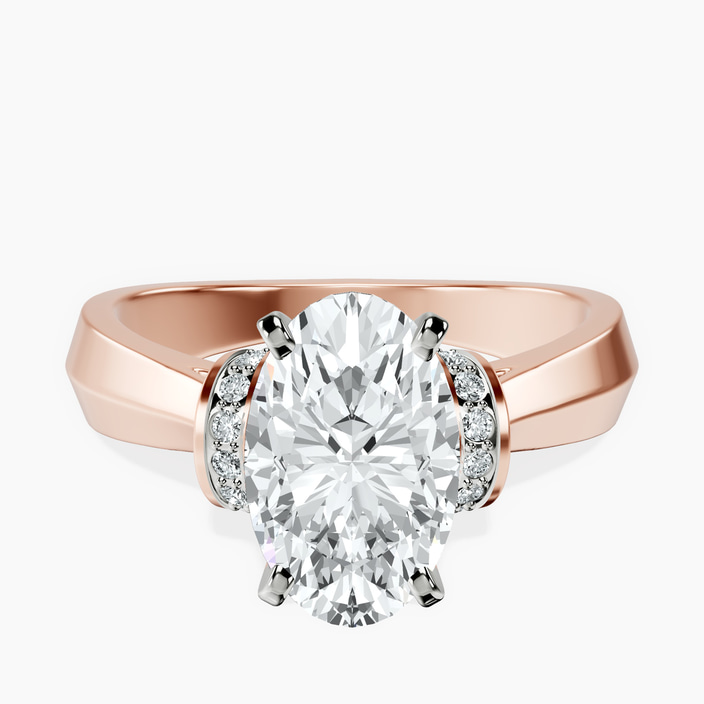 9ct Rose Gold Delanie Side Cuff Lab Diamond Ring front image