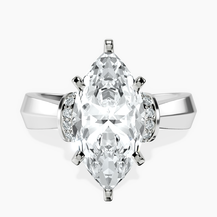 Platinum Delanie Side Cuff Lab Diamond Ring front image