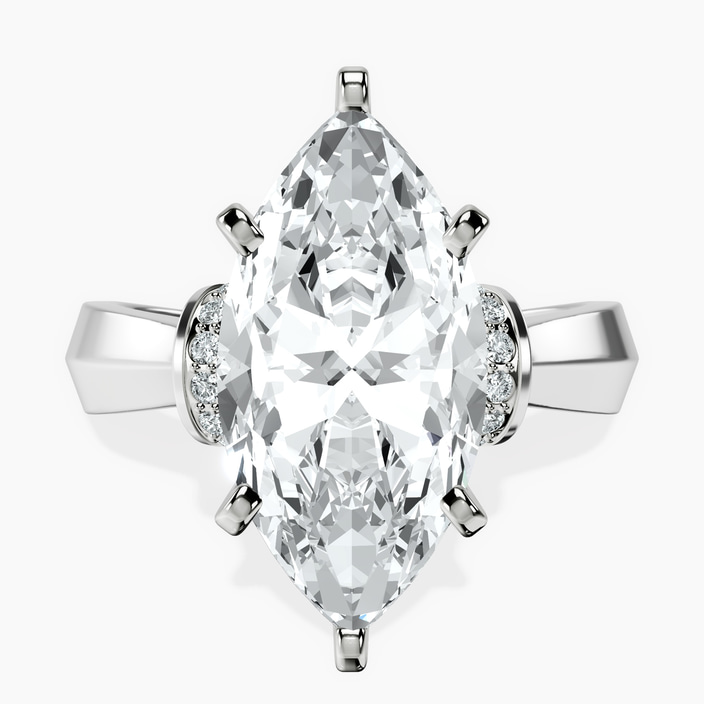 Platinum Delanie Side Cuff Lab Diamond Ring front image